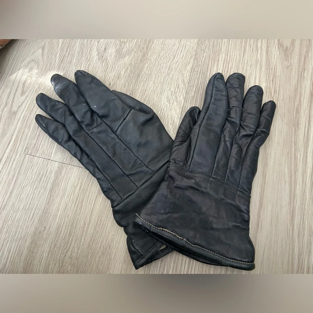 Harley Davidson Black Leather Gloves Size‎ 7 Classic Biker Motorcycle Rock